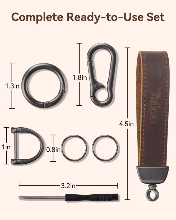 Premium Leather Keychain Clip