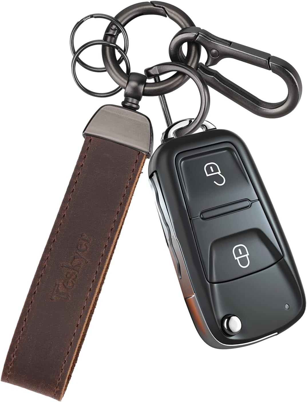 Premium Leather Keychain Clip
