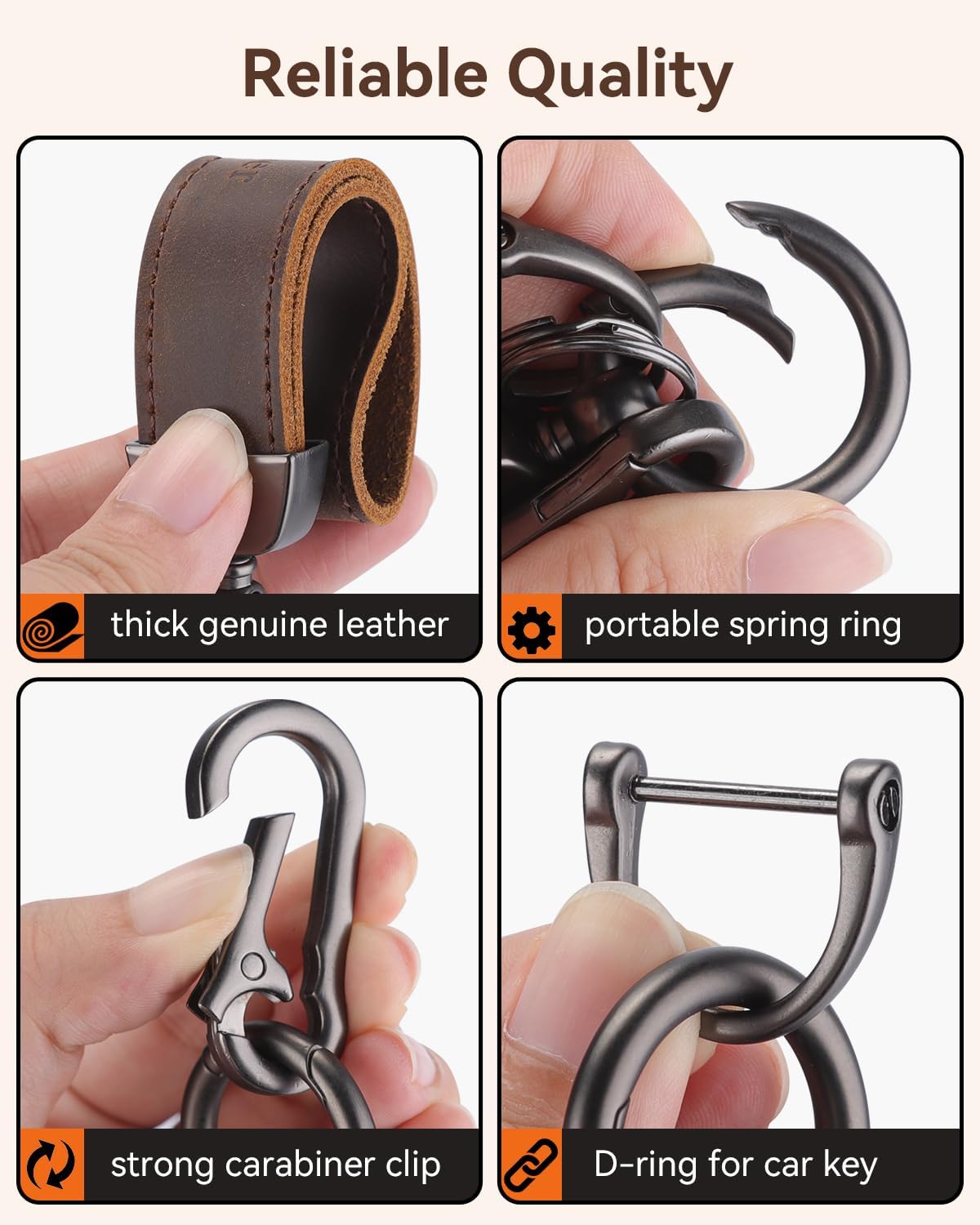 Premium Leather Keychain Clip
